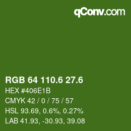 カラーコード: RGB 64 110.6 27.6 | qconv.com