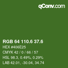 カラーコード: RGB 64 110.6 37.6 | qconv.com