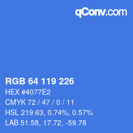 Color code: RGB 64 119 226 | qconv.com