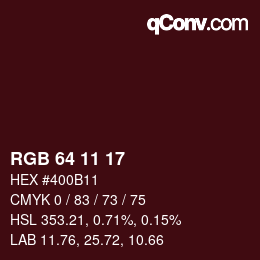 Color code: RGB 64 11 17 | qconv.com