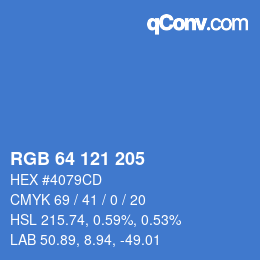 カラーコード: RGB 64 121 205 | qconv.com