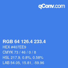 カラーコード: RGB 64 126.4 233.4 | qconv.com
