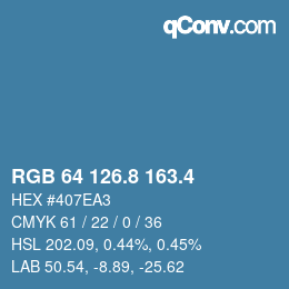 カラーコード: RGB 64 126.8 163.4 | qconv.com