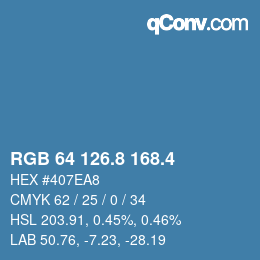 カラーコード: RGB 64 126.8 168.4 | qconv.com