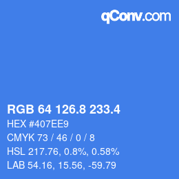 カラーコード: RGB 64 126.8 233.4 | qconv.com