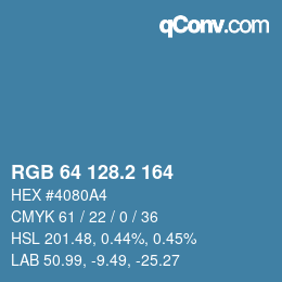 カラーコード: RGB 64 128.2 164 | qconv.com