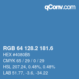 カラーコード: RGB 64 128.2 181.6 | qconv.com