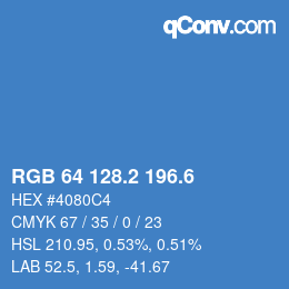 カラーコード: RGB 64 128.2 196.6 | qconv.com