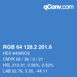 カラーコード: RGB 64 128.2 201.6 | qconv.com