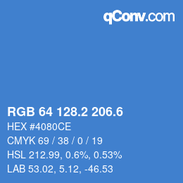カラーコード: RGB 64 128.2 206.6 | qconv.com