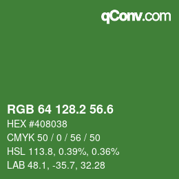 カラーコード: RGB 64 128.2 56.6 | qconv.com
