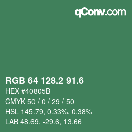 カラーコード: RGB 64 128.2 91.6 | qconv.com