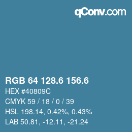 カラーコード: RGB 64 128.6 156.6 | qconv.com