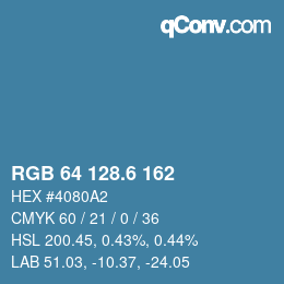 カラーコード: RGB 64 128.6 162 | qconv.com