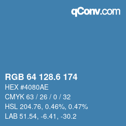 カラーコード: RGB 64 128.6 174 | qconv.com
