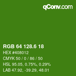 カラーコード: RGB 64 128.6 18 | qconv.com