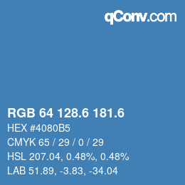 カラーコード: RGB 64 128.6 181.6 | qconv.com