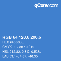 カラーコード: RGB 64 128.6 206.6 | qconv.com