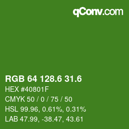 カラーコード: RGB 64 128.6 31.6 | qconv.com