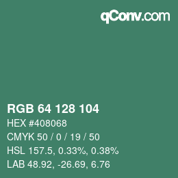 Color code: RGB 64 128 104 | qconv.com