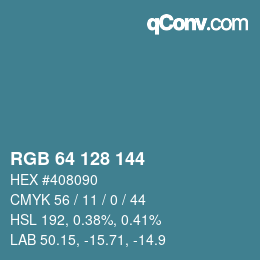 Color code: RGB 64 128 144 | qconv.com