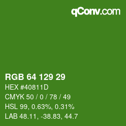 颜色代码: RGB 64 129 29 | qconv.com