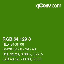 Color code: RGB 64 129 8 | qconv.com