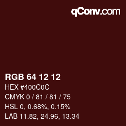 Color code: RGB 64 12 12 | qconv.com