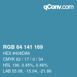 Color code: RGB 64 141 169 | qconv.com