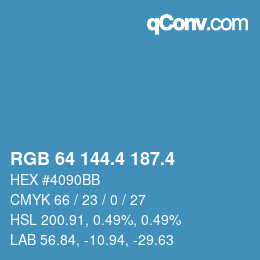 カラーコード: RGB 64 144.4 187.4 | qconv.com