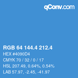 カラーコード: RGB 64 144.4 212.4 | qconv.com