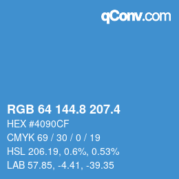 カラーコード: RGB 64 144.8 207.4 | qconv.com