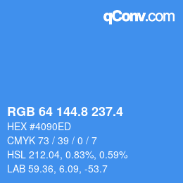 カラーコード: RGB 64 144.8 237.4 | qconv.com