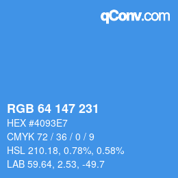 Color code: RGB 64 147 231 | qconv.com