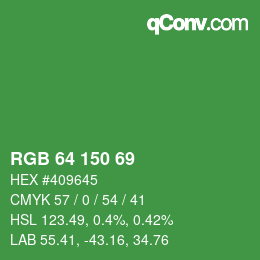 Farbcode: RGB 64 150 69 | qconv.com