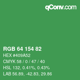Farbcode: RGB 64 154 82 | qconv.com
