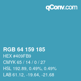 Color code: RGB 64 159 185 | qconv.com