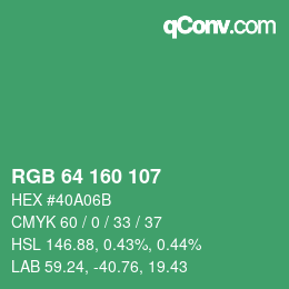 Color code: RGB 64 160 107 | qconv.com