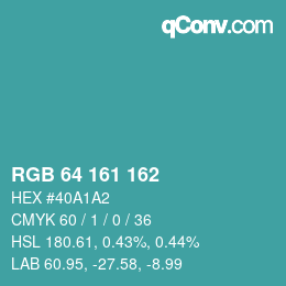 Color code: RGB 64 161 162 | qconv.com