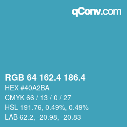 カラーコード: RGB 64 162.4 186.4 | qconv.com