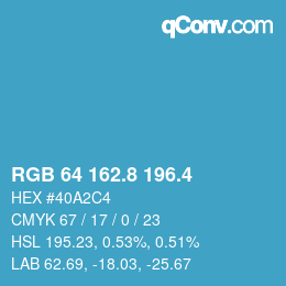 カラーコード: RGB 64 162.8 196.4 | qconv.com
