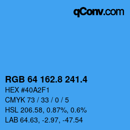 カラーコード: RGB 64 162.8 241.4 | qconv.com