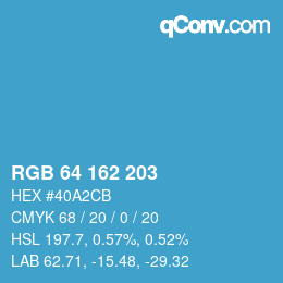 Color code: RGB 64 162 203 | qconv.com