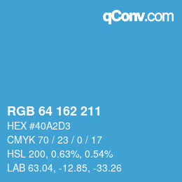Color code: RGB 64 162 211 | qconv.com