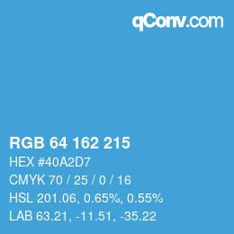 Color code: RGB 64 162 215 | qconv.com