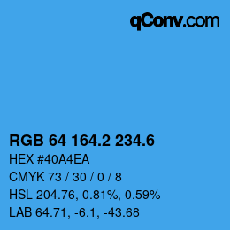 カラーコード: RGB 64 164.2 234.6 | qconv.com