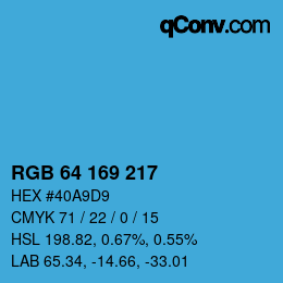 Color code: RGB 64 169 217 | qconv.com
