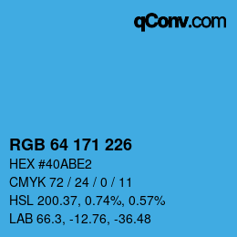 Color code: RGB 64 171 226 | qconv.com