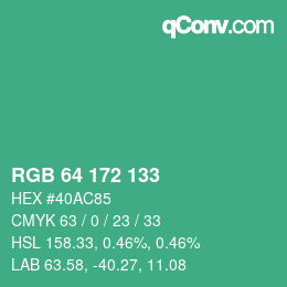 Color code: RGB 64 172 133 | qconv.com