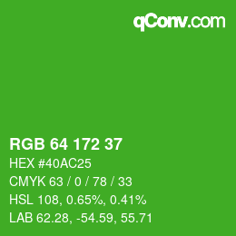 Color code: RGB 64 172 37 | qconv.com